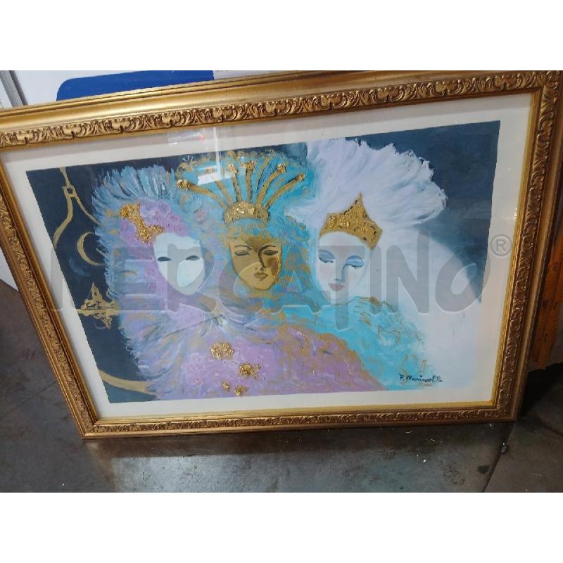 QUADRO RAFFIGURANTE MASCHERE VENEZIANE MISURA CORNICE 115X84 | Mercatino dell'Usato Busnago 1