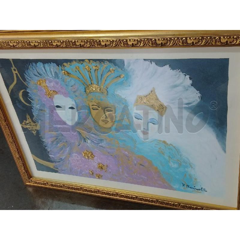 QUADRO RAFFIGURANTE MASCHERE VENEZIANE MISURA CORNICE 115X84 | Mercatino dell'Usato Busnago 4
