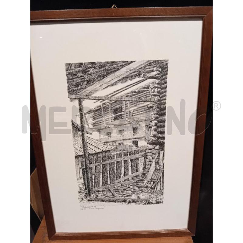 QUADRO VECCHIO A CHINA  BAGNERA 53X38 | Mercatino dell'Usato Busnago 1