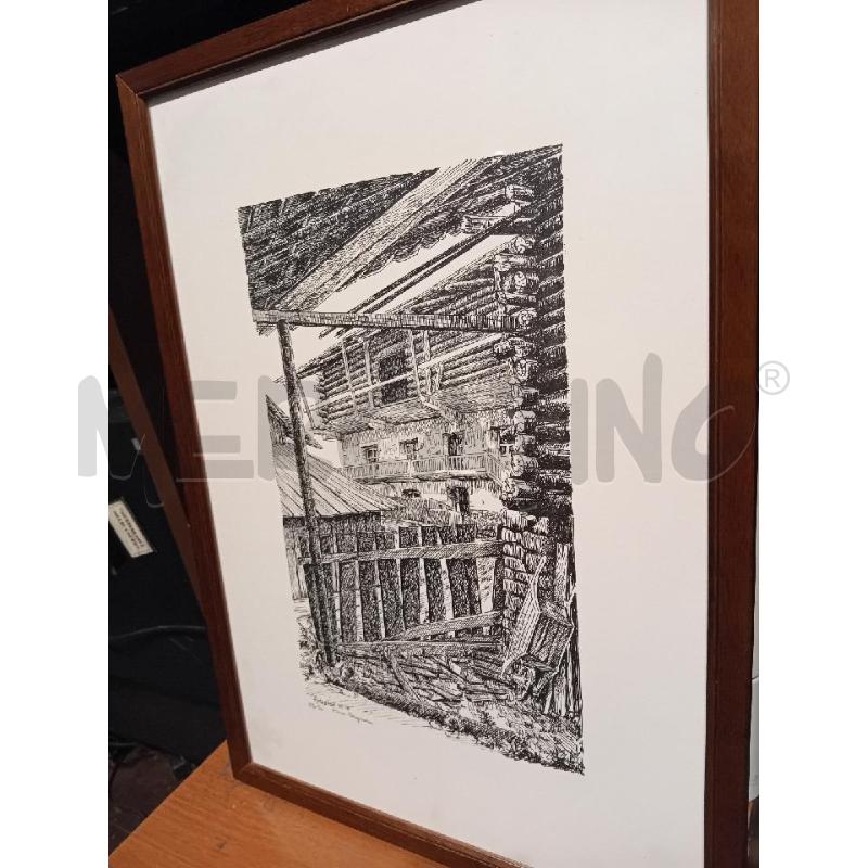 QUADRO VECCHIO A CHINA  BAGNERA 53X38 | Mercatino dell'Usato Busnago 3