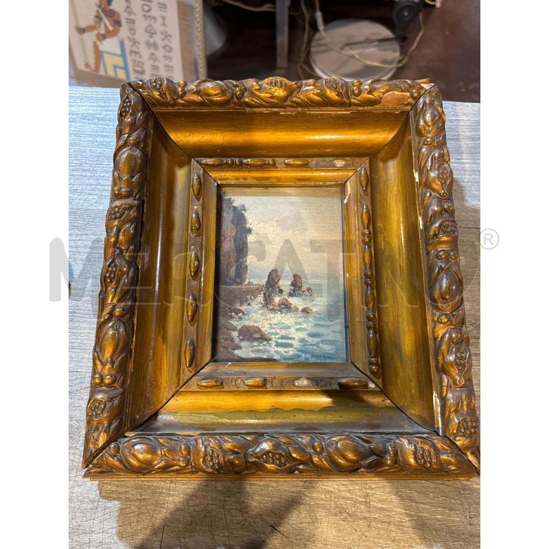 QUADRO VECCHIO DOPPIA CORNICE COSTA MARE | Mercatino dell'Usato Busnago 1