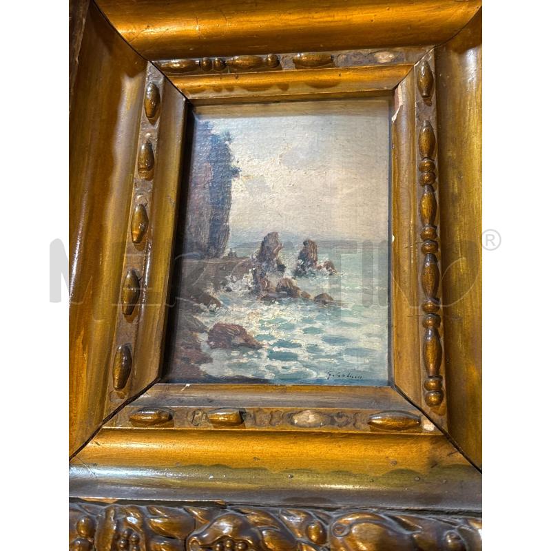 QUADRO VECCHIO DOPPIA CORNICE COSTA MARE | Mercatino dell'Usato Busnago 2