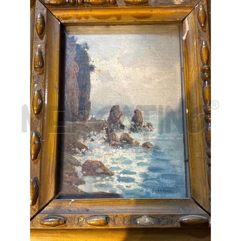 QUADRO VECCHIO DOPPIA CORNICE COSTA MARE | Mercatino dell'Usato Busnago 5