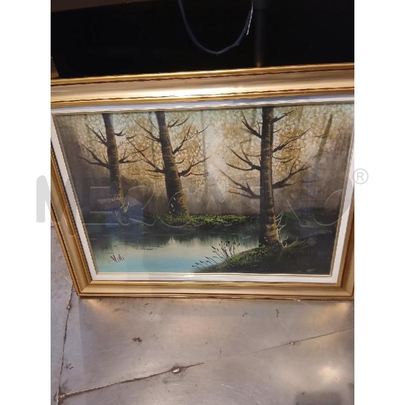 QUADRO VECCHIO PAESAGGIO BOSCHIVO MISURA 80X60  | Mercatino dell'Usato Busnago 1