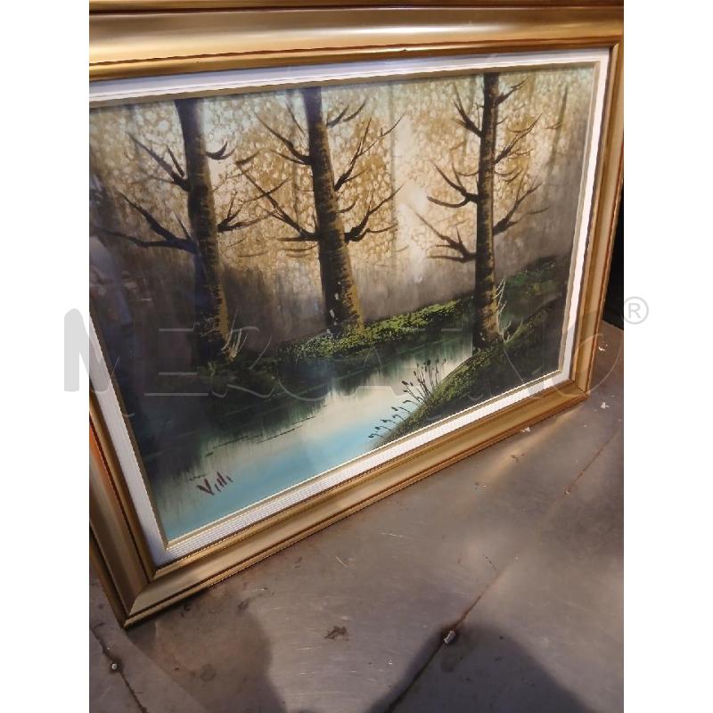 QUADRO VECCHIO PAESAGGIO BOSCHIVO MISURA 80X60  | Mercatino dell'Usato Busnago 2