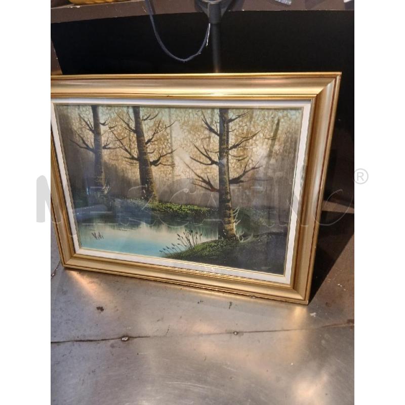 QUADRO VECCHIO PAESAGGIO BOSCHIVO MISURA 80X60  | Mercatino dell'Usato Busnago 3