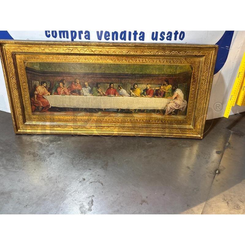 QUADRO VECCHIO ULTIMA CENA CORNICE DORATA | Mercatino dell'Usato Busnago 1