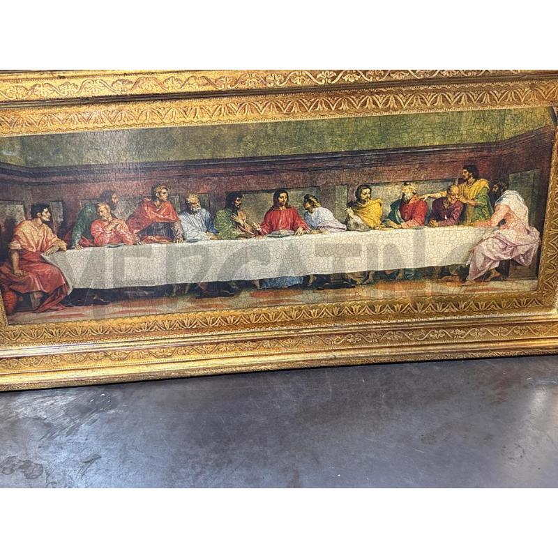QUADRO VECCHIO ULTIMA CENA CORNICE DORATA | Mercatino dell'Usato Busnago 2