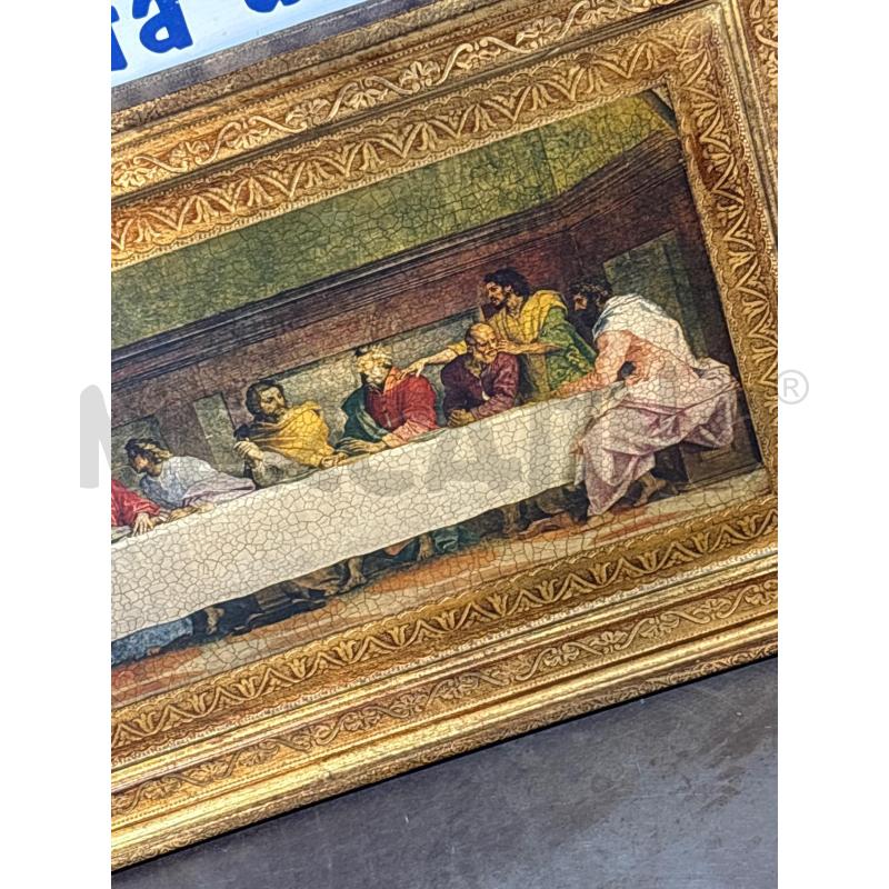 QUADRO VECCHIO ULTIMA CENA CORNICE DORATA | Mercatino dell'Usato Busnago 3