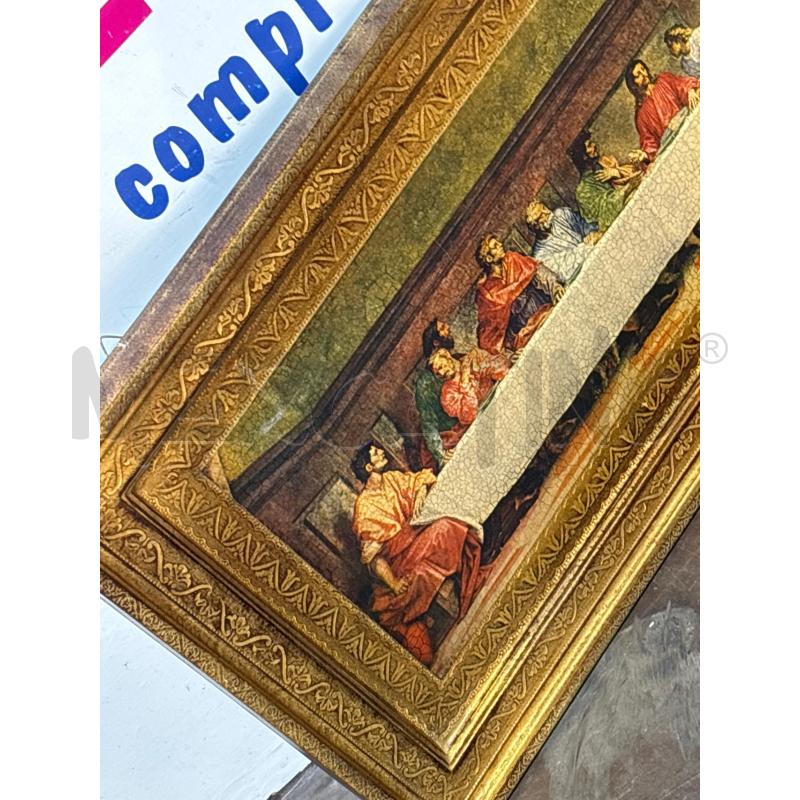 QUADRO VECCHIO ULTIMA CENA CORNICE DORATA | Mercatino dell'Usato Busnago 4
