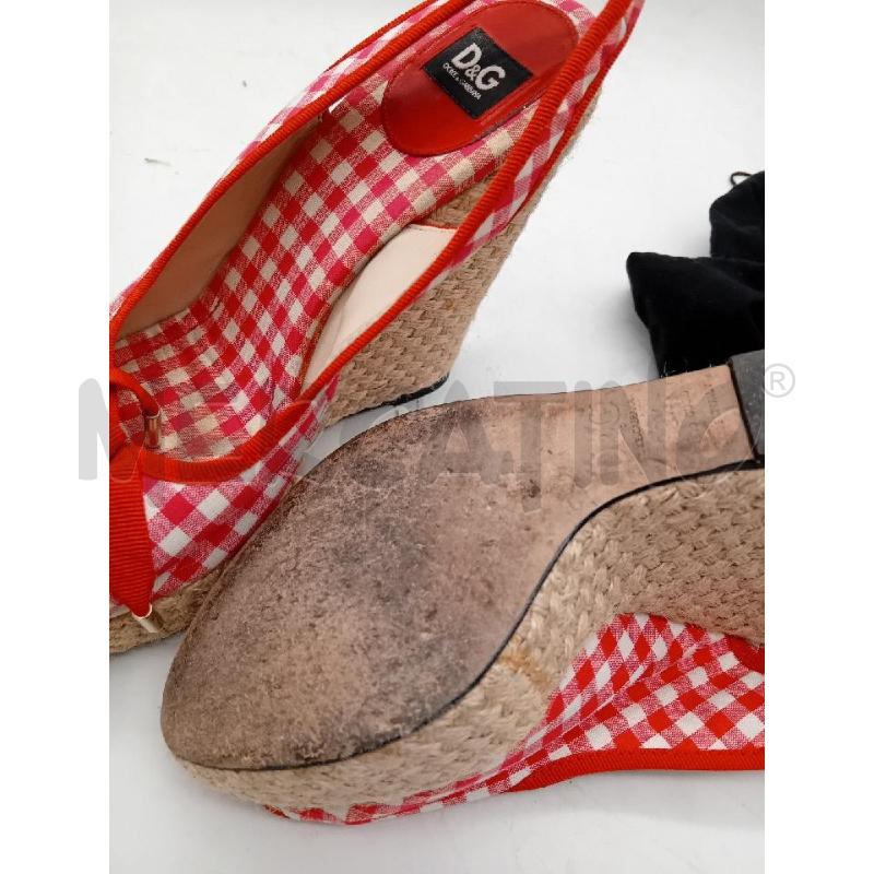 SANDALI DONNA CON ZEPPA DOLCE GABBANA ROSSI E BIANCHI | Mercatino dell'Usato Busnago 3