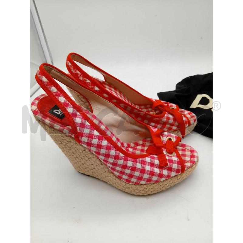 SANDALI DONNA CON ZEPPA DOLCE GABBANA ROSSI E BIANCHI | Mercatino dell'Usato Busnago 5