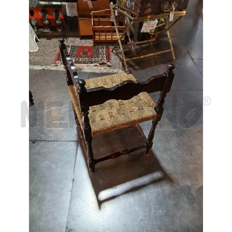 SEDIA LEGNO IMPAGLIATA DOPPIA SPALLIERA ANGOLARE | Mercatino dell'Usato Busnago 3