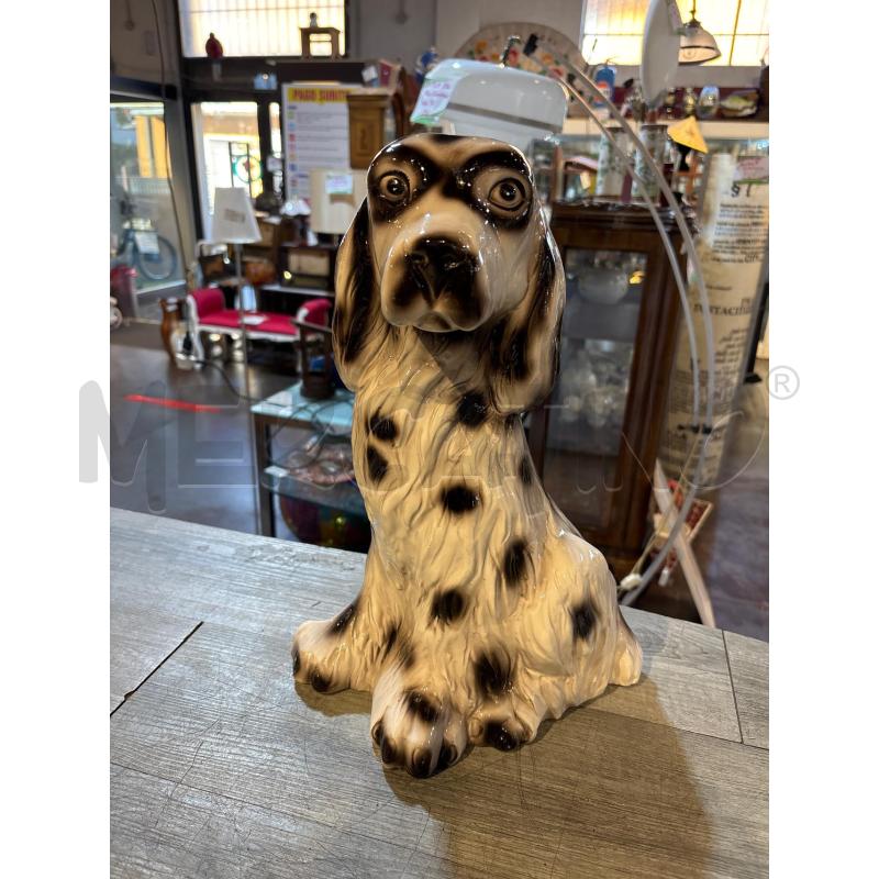 STATUA CANE COCKER BIANCO E NERO A POUIS | Mercatino dell'Usato Busnago 1