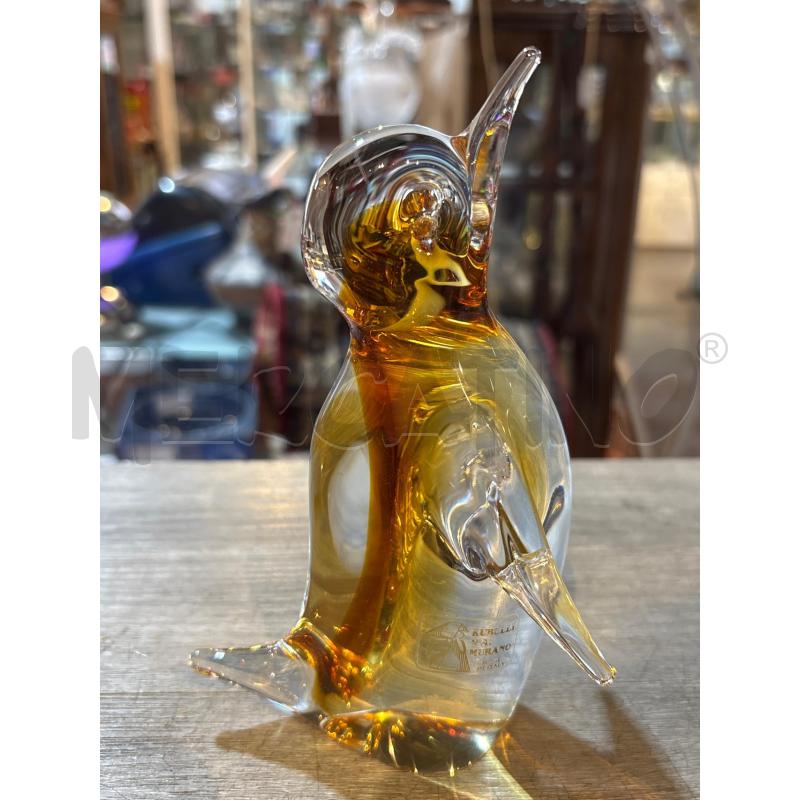 STATUINA IN VETRO DI MURANO RUBELLI PINGUINO GIALLO | Mercatino dell'Usato Busnago 1