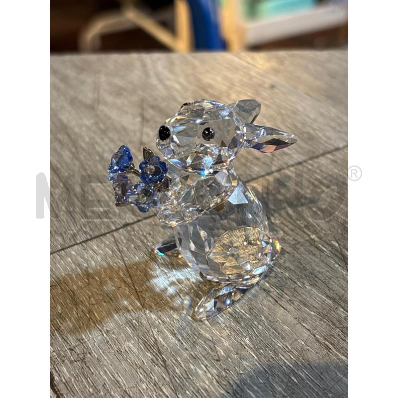 SWAROVSKI CONIGLIO CON FIORI BLU | Mercatino dell'Usato Busnago 1