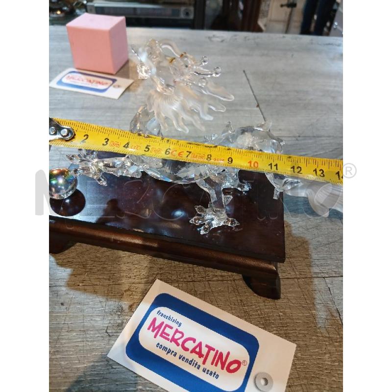 SWAROVSKI DRAGO CON SFERA E BASE LEGNO | Mercatino dell'Usato Busnago 4