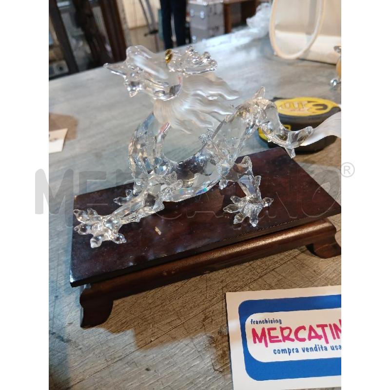 SWAROVSKI DRAGO CON SFERA E BASE LEGNO | Mercatino dell'Usato Busnago 5