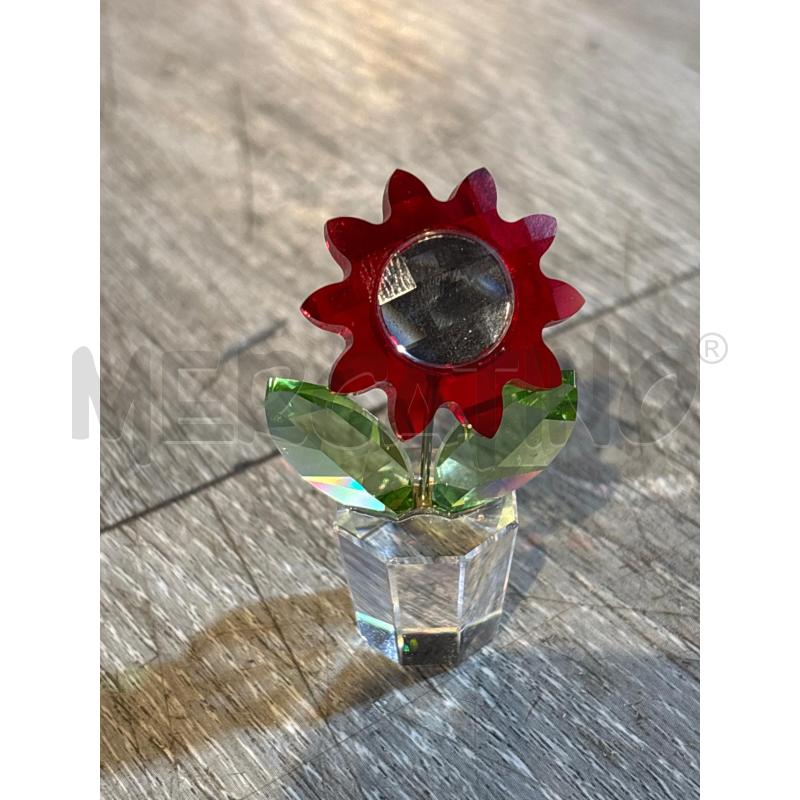 SWAROVSKI VASO CON FIORE ROSSO | Mercatino dell'Usato Busnago 1