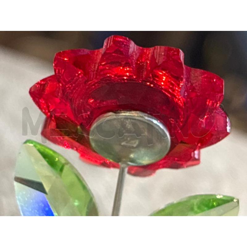 SWAROVSKI VASO CON FIORE ROSSO | Mercatino dell'Usato Busnago 3