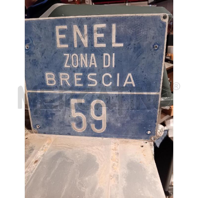TARGA ANNI 80 ENEL 59  CM22X22  | Mercatino dell'Usato Busnago 1