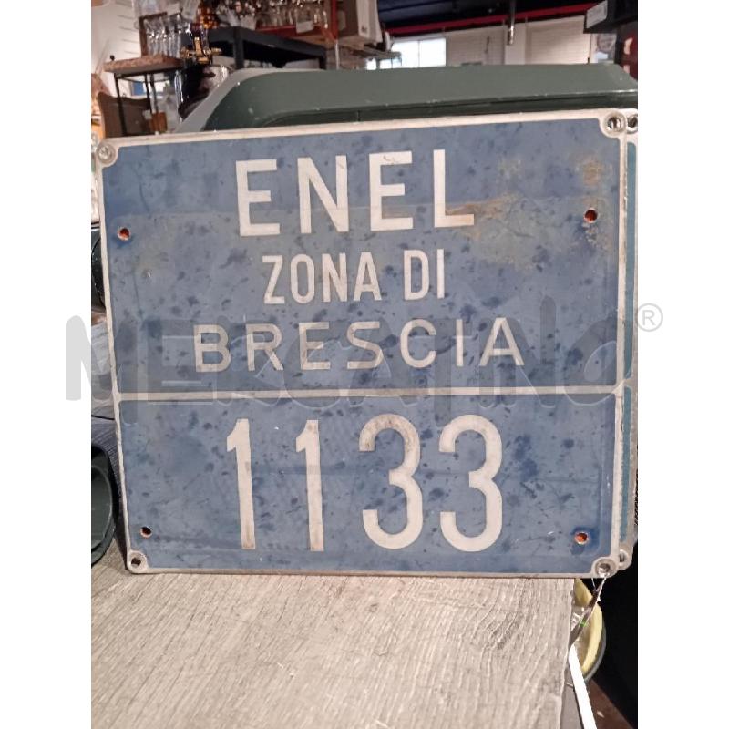 TARGA ENEL BRESCIA 1133 CM22X22 | Mercatino dell'Usato Busnago 1