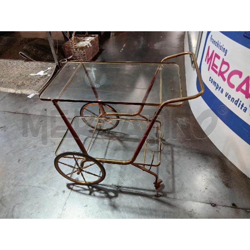 TAVOLINO OTTONE LEGNO 2 VETRI CON PORTA BOTTIGLIE | Mercatino dell'Usato Busnago 1