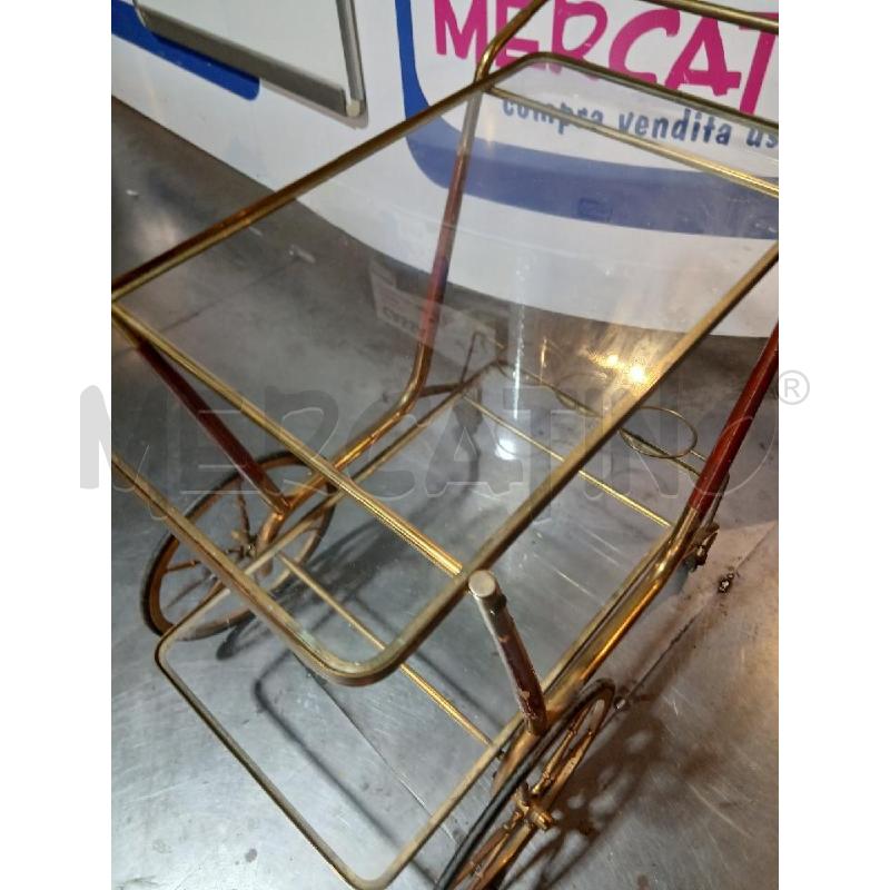 TAVOLINO OTTONE LEGNO 2 VETRI CON PORTA BOTTIGLIE | Mercatino dell'Usato Busnago 5