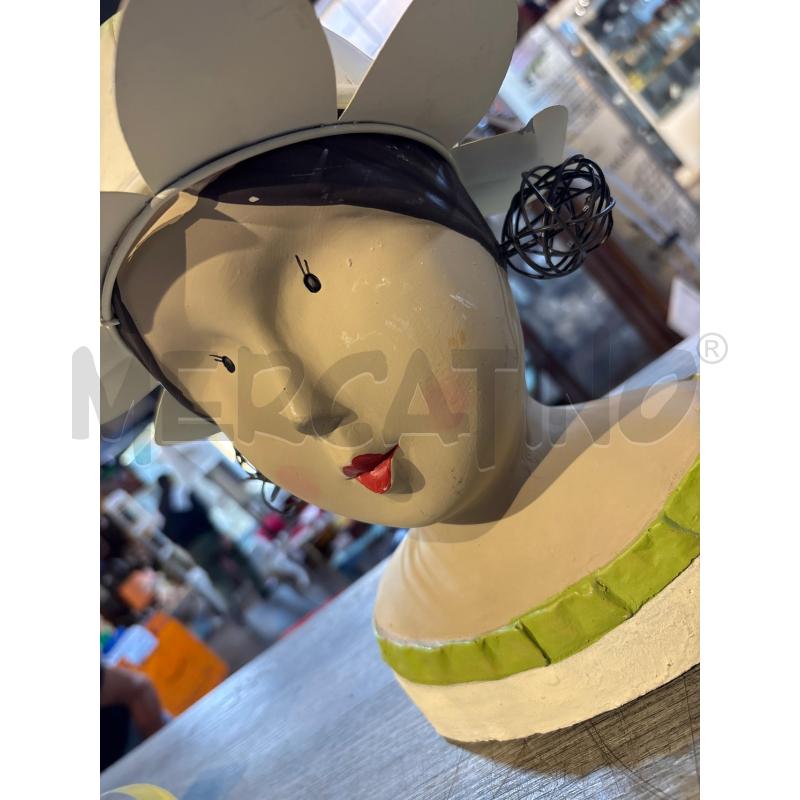 TESTA D'ARREDO DONNA IN GESSO CON CAPPELLO | Mercatino dell'Usato Busnago 2