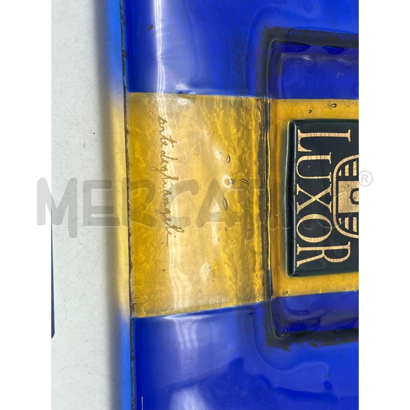 VASSOIO VETRO EGIZIO BLU E ORO | Mercatino dell'Usato Busnago 2