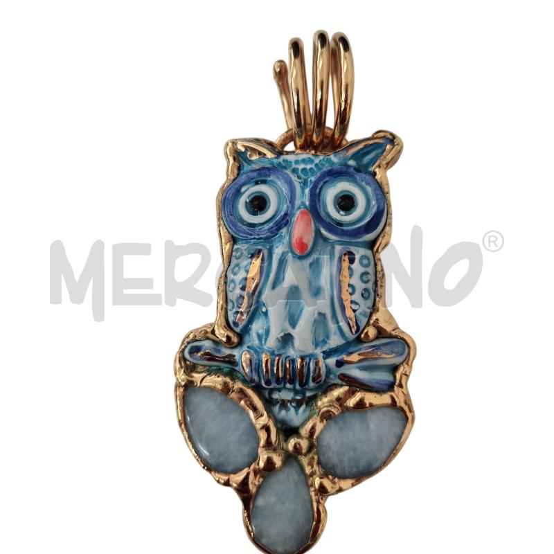 CIONDOLO GUFO AZZURRO CERAMICA +AGATE | Mercatino dell'Usato Triuggio 3