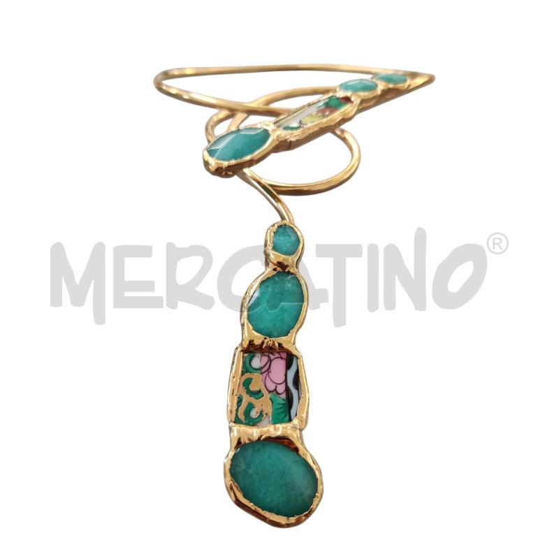 COLLANA RIGIDO AGATE AZZURRO+CERAMICA | Mercatino dell'Usato Triuggio 1