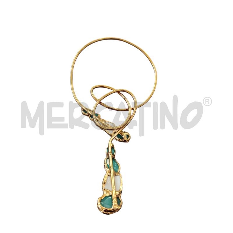 COLLANA RIGIDO AGATE AZZURRO+CERAMICA | Mercatino dell'Usato Triuggio 3