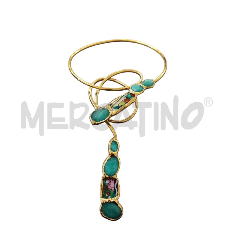 COLLANA RIGIDO AGATE AZZURRO+CERAMICA | Mercatino dell'Usato Triuggio 4