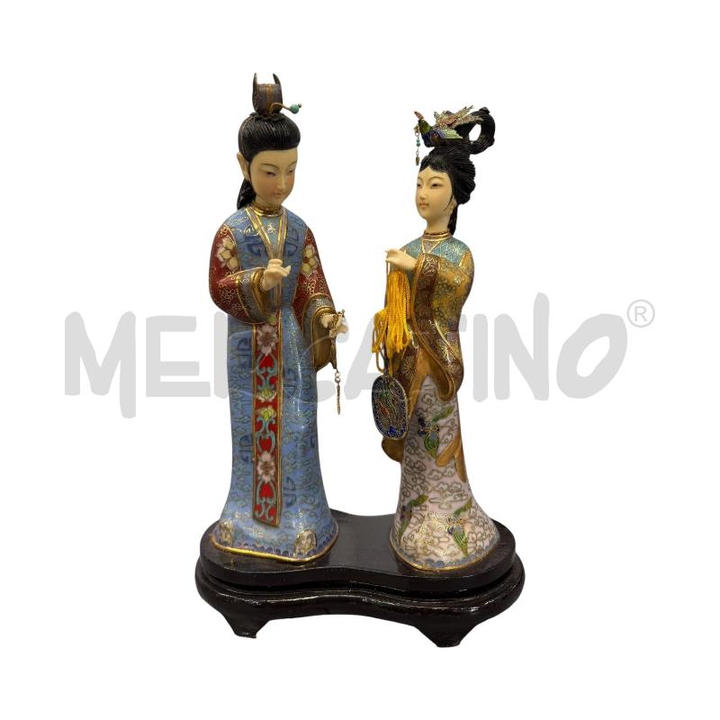 COPPIA STATUETTE CLOISONNE  | Mercatino dell'Usato Triuggio 1