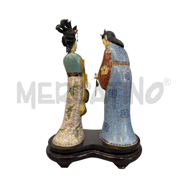 COPPIA STATUETTE CLOISONNE  | Mercatino dell'Usato Triuggio 3
