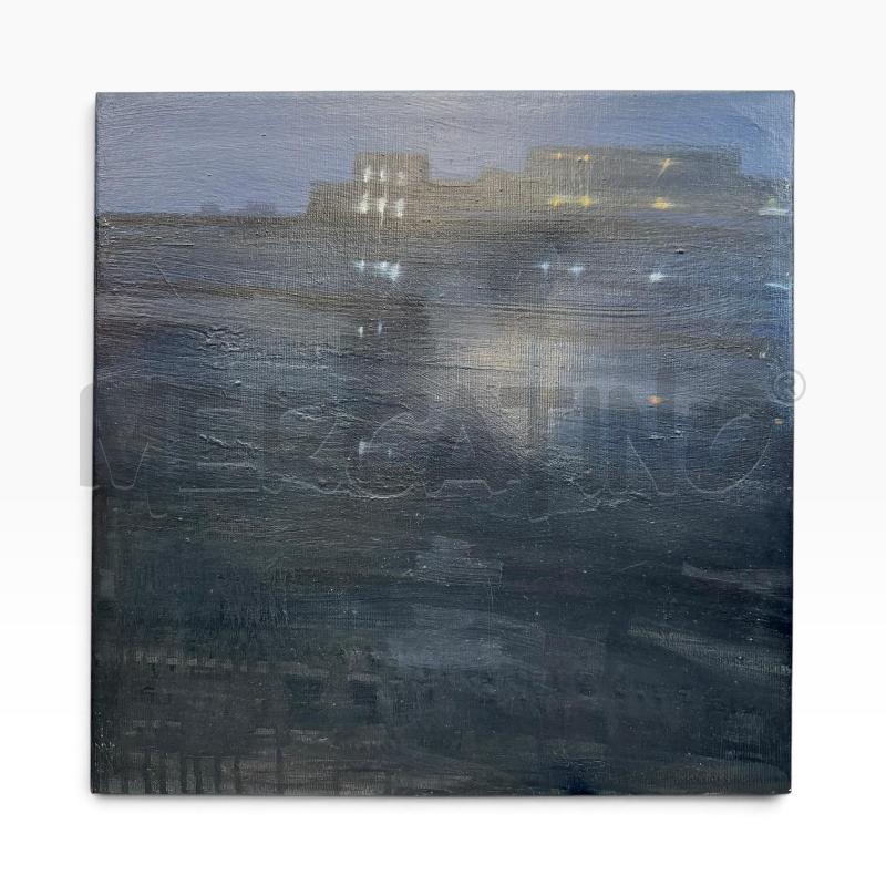 QUADRO PAESAGGIO NOTTURNO DANIELE CESTARI 40X40 | Mercatino dell'Usato Triuggio 1