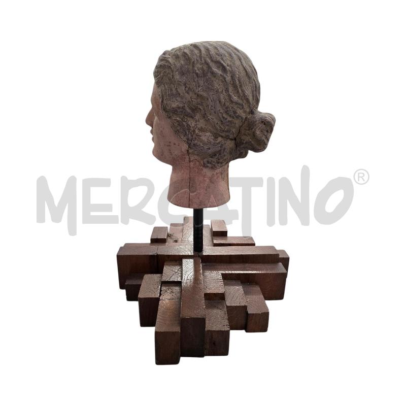 SCULTURA VOLTO BASE LEGNO | Mercatino dell'Usato Triuggio 2