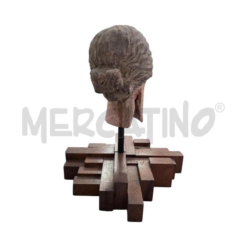 SCULTURA VOLTO BASE LEGNO | Mercatino dell'Usato Triuggio 3