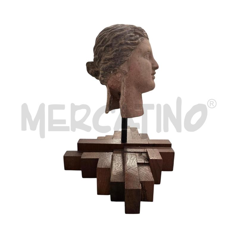 SCULTURA VOLTO BASE LEGNO | Mercatino dell'Usato Triuggio 4
