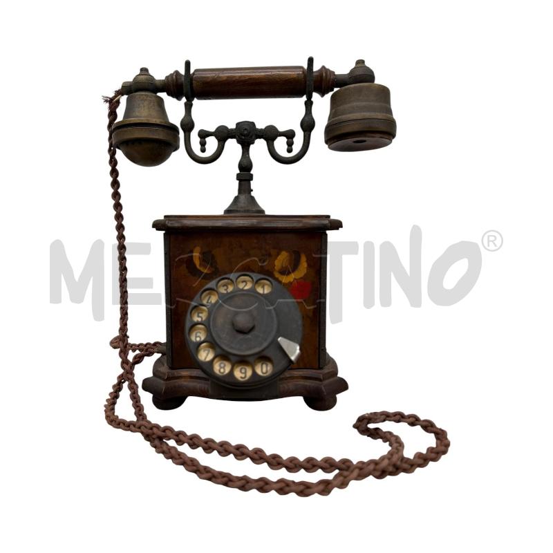 TELEFONO VECCHIO LEGNO INTARSIATO | Mercatino dell'Usato Triuggio 1
