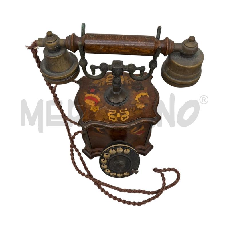 TELEFONO VECCHIO LEGNO INTARSIATO | Mercatino dell'Usato Triuggio 2