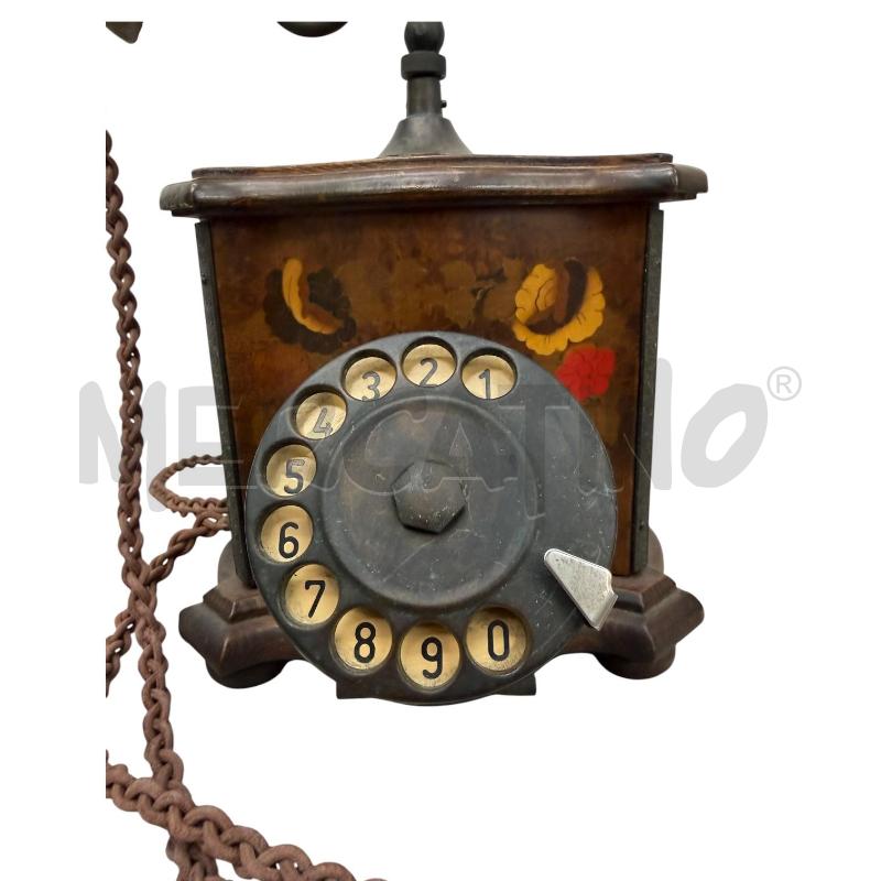 TELEFONO VECCHIO LEGNO INTARSIATO | Mercatino dell'Usato Triuggio 3