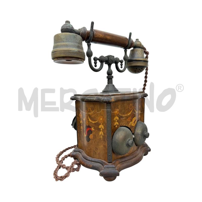 TELEFONO VECCHIO LEGNO INTARSIATO | Mercatino dell'Usato Triuggio 4