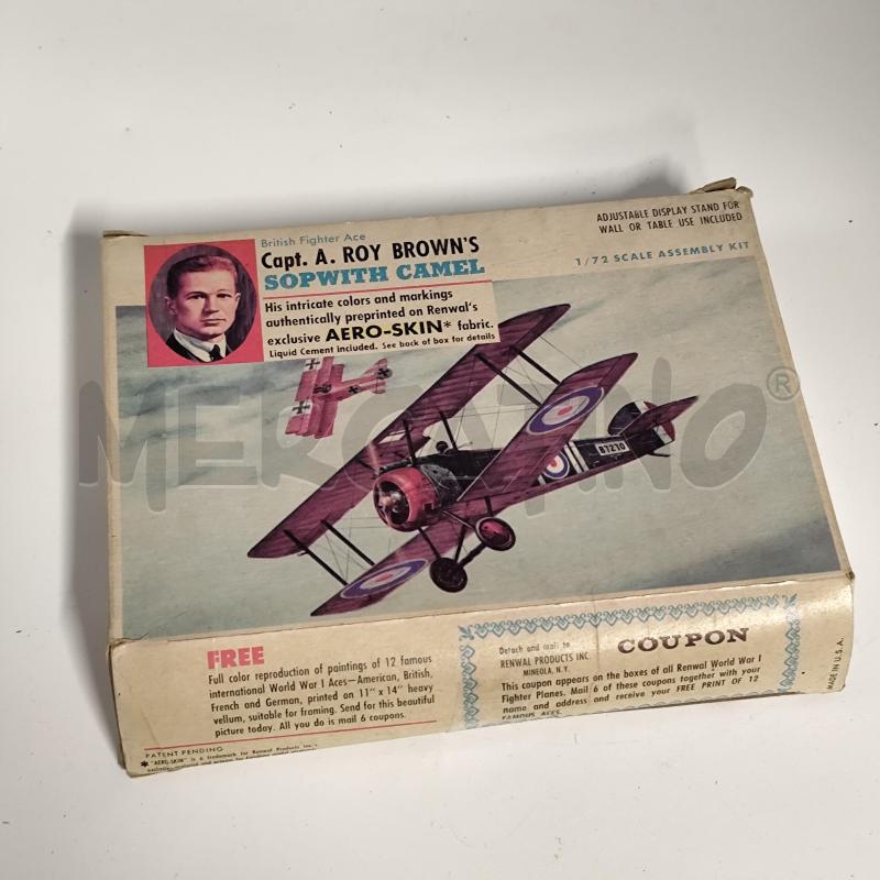 AEREO BRITISH FIGHTER CAPT. A TOY BROWN'S SOPWITH CAMEL AERO-SKIN 1/72 MODELLINO  | Mercatino dell'Usato Corbetta 1