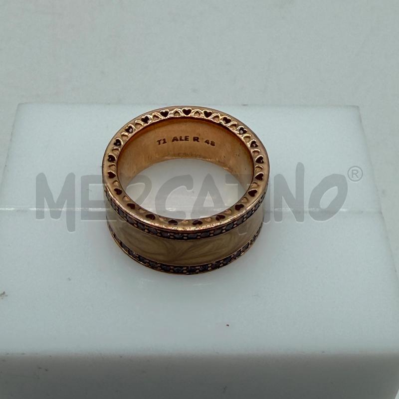 ANELLO DONNA PANDORA ORO ROSE STRASS ROSA BORDO CUORI | Mercatino dell'Usato Corbetta 2
