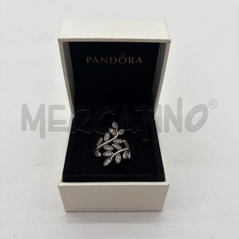 ANELLO DONNA PANDORA RAMETTI FOGLIOLINE STRASS BRUNITI | Mercatino dell'Usato Corbetta 1