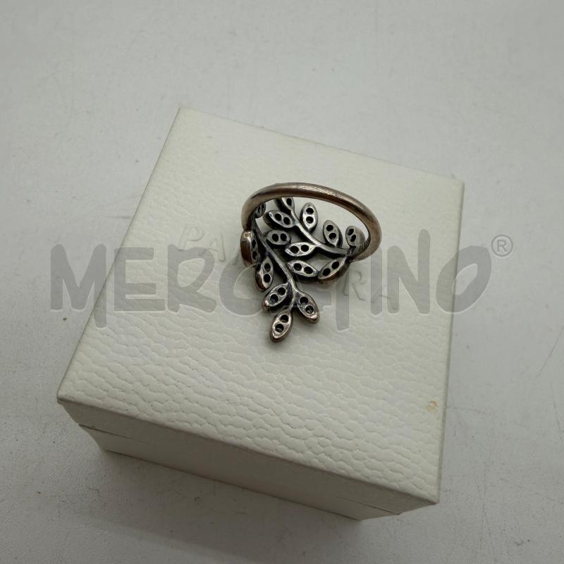 ANELLO DONNA PANDORA RAMETTI FOGLIOLINE STRASS BRUNITI | Mercatino dell'Usato Corbetta 2