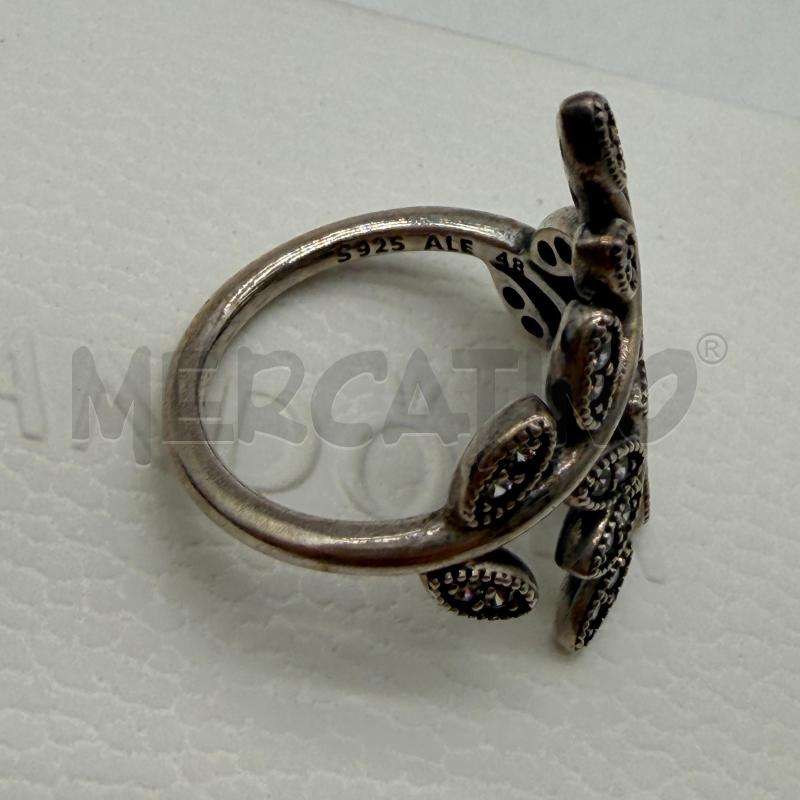 ANELLO DONNA PANDORA RAMETTI FOGLIOLINE STRASS BRUNITI | Mercatino dell'Usato Corbetta 3