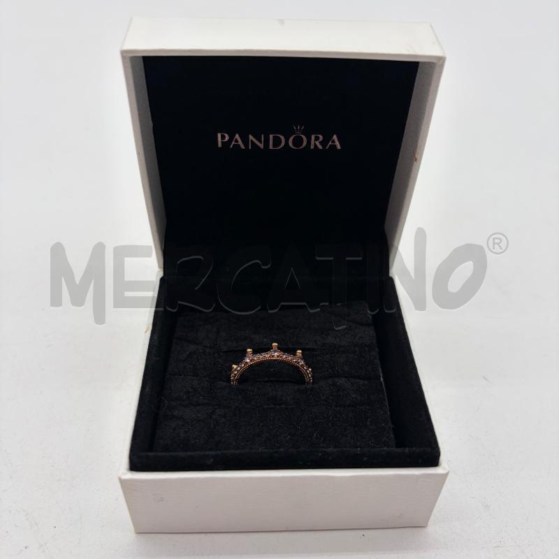 ANELLO DONNA PANDORS CORONA ORO ROSE STRASS ROSA | Mercatino dell'Usato Corbetta 1